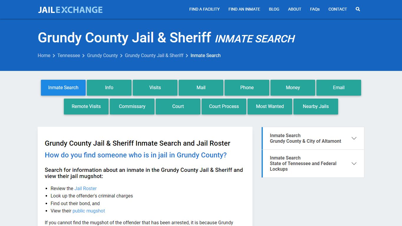 Grundy County Jail & Sheriff Inmate Search - Jail Exchange